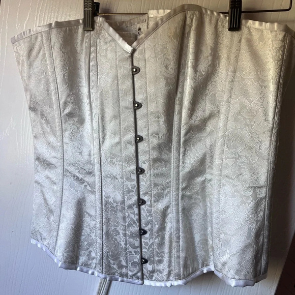 Other - Unbranded lace up corset bodice white ivory brocade size 36